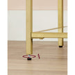Console Table – Tempered Glass and Metal – Gold – Modern Design with Shelves