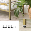 Console Table – Tempered Glass – Gold – 3-Tier Design with Metal Frame