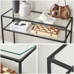 Console Table – Tempered Glass – Gold – Modern Design with Adjustable Feet and Two Shelves