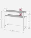Console Table – Tempered Glass – Gold – Modern Design with Metal Frame and 2 Shelves