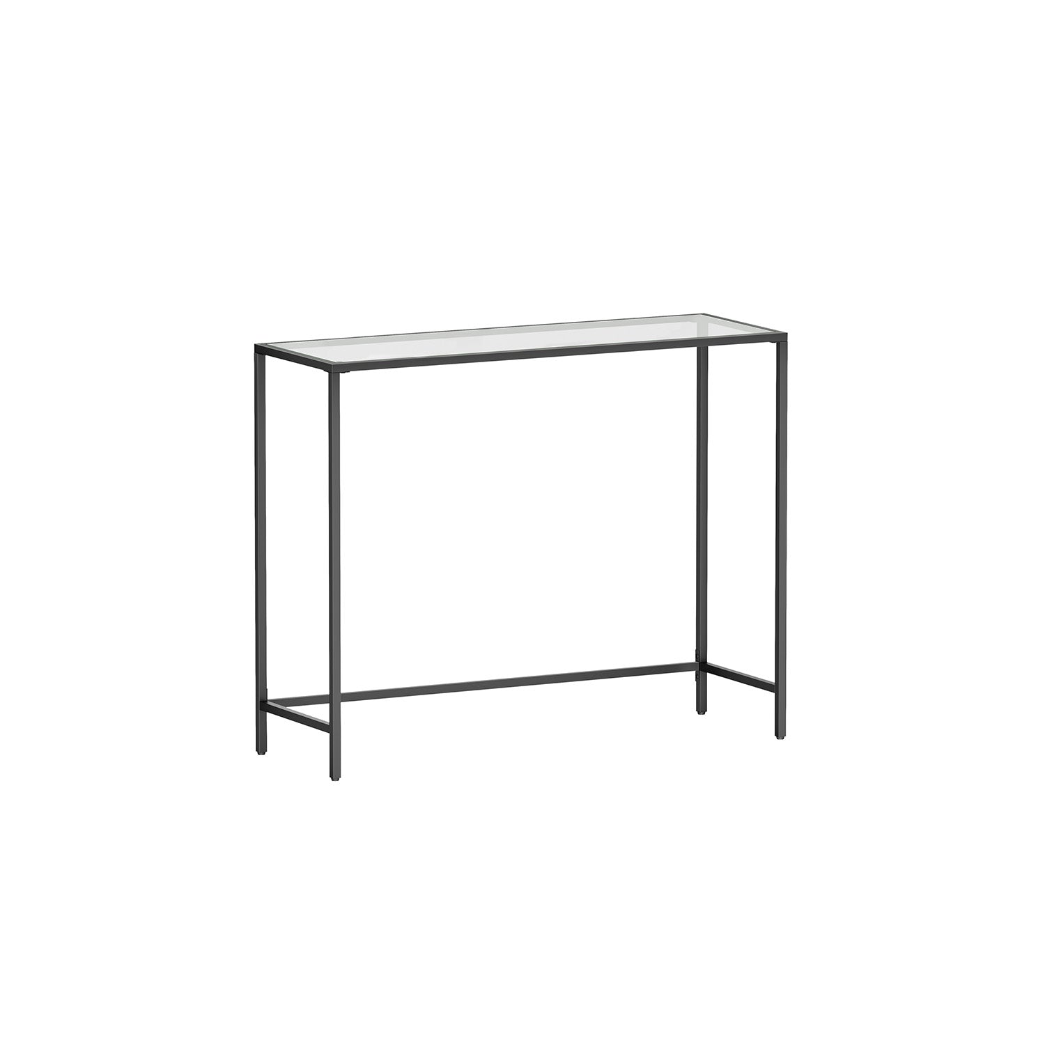 Console Table – Tempered Glass – Golden – Adjustable Legs and Sturdy Metal Frame