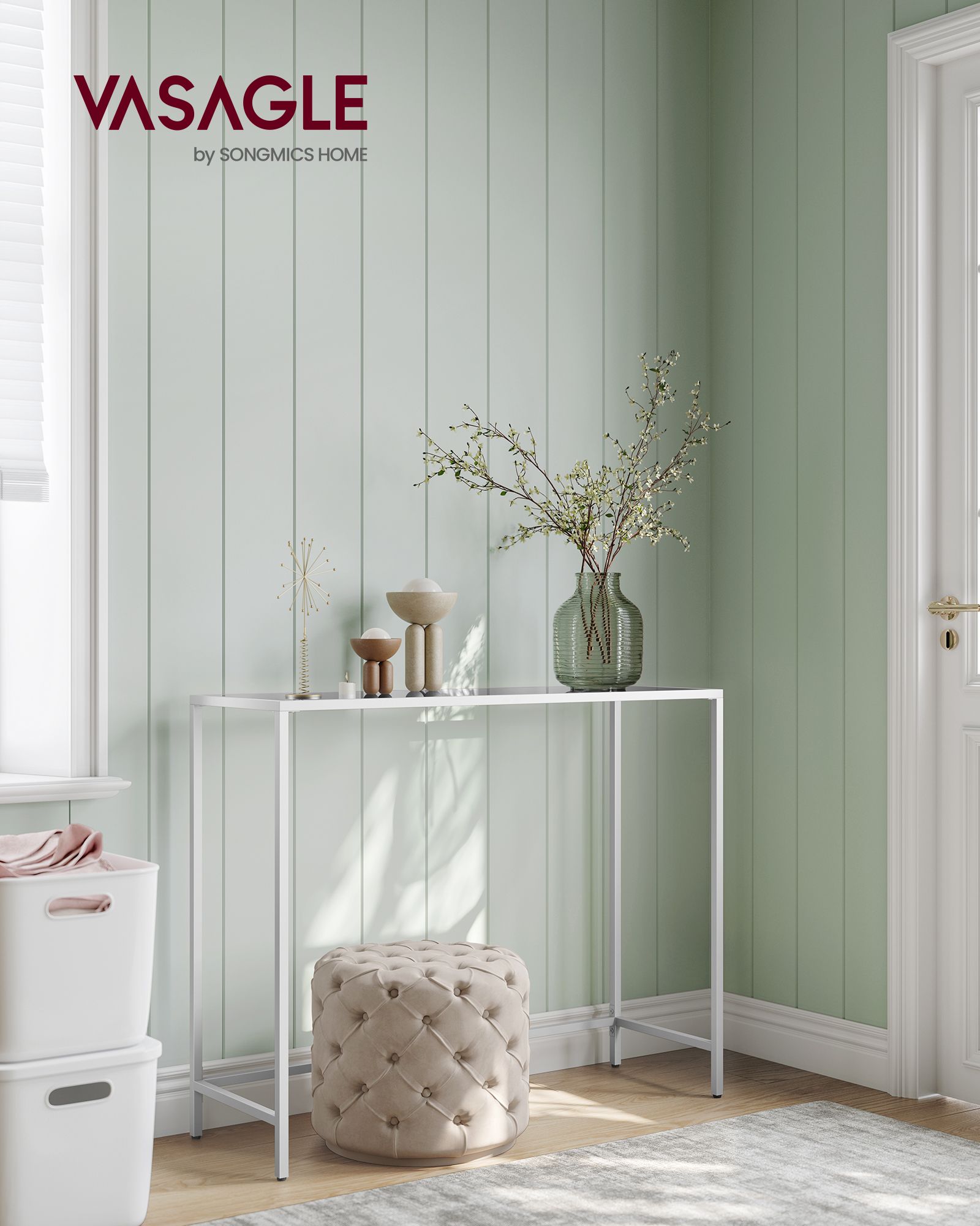 Console Table – Tempered Glass – Modern – Adjustable Legs