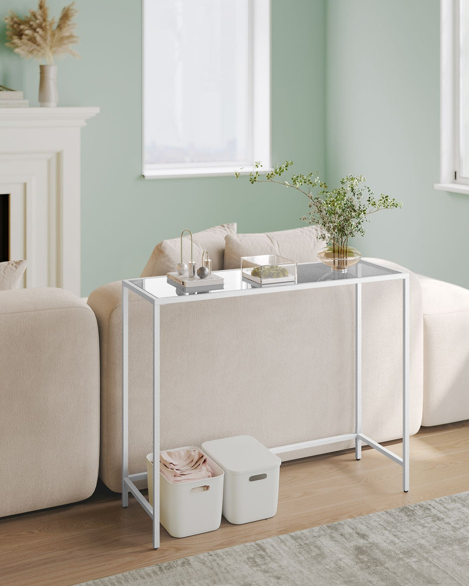 Console Table – Tempered Glass – Modern – Adjustable Legs