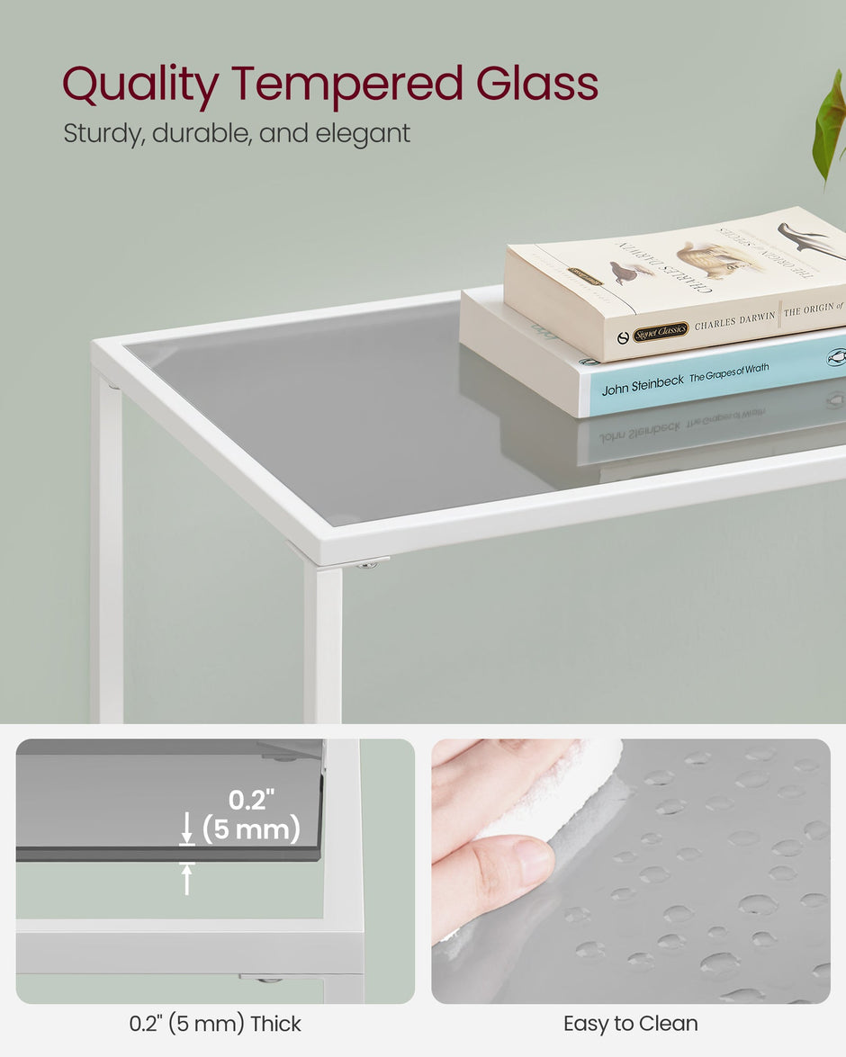 Console Table – Tempered Glass – Modern – Adjustable Legs