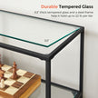 Hallway Table – Tempered Glass & Metal – Pearl Black – 3 Shelves, Modern Design
