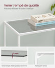 Console Table – Metal Frame and Tempered Glass – Pearl White and Slate Grey – 3 Shelves