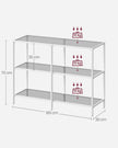 Console Table – Metal Frame and Tempered Glass – Pearl White and Slate Grey – 3 Shelves