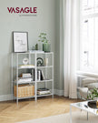 4-Tier Tempered Glass Shelf – Pearl White and Slate Grey – Multi-Purpose Storage Rack for Home and Office