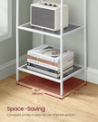4-Tier Tempered Glass Shelf – Pearl White and Slate Grey – Multi-Purpose Storage Rack for Home and Office