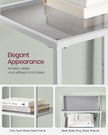 4-Tier Tempered Glass Shelf – Pearl White and Slate Grey – Multi-Purpose Storage Rack for Home and Office