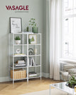5-Tier Shelf – Tempered Glass – Pearl White and Slate Grey – Versatile Storage Rack