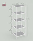 5-Tier Shelf – Tempered Glass – Pearl White and Slate Grey – Versatile Storage Rack