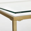 Coffee Table – Tempered Glass – Transparent and Gold – Stable Steel Frame with Mesh Shelf