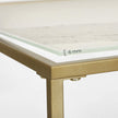 Coffee Table – Tempered Glass – Gold and Transparent – With Mesh Shelf and Stable Steel Frame