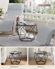 Set of 2 Round Coffee Tables – Steel – Slate Grey and Ink Black – Modern Design with Removable Tabletop