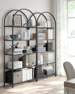 5-Tier Ladder Shelf – Glass and Metal – Black and Gold – Slim Design for Bedroom