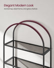 5-Tier Ladder Shelf – Glass and Metal – Black and Gold – Slim Design for Bedroom