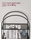 5-Tier Ladder Shelf – Glass and Metal – Black and Gold – Slim Design for Bedroom