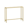 Console Table – Tempered Glass – Pale Gold – Modern Design with Adjustable Feet