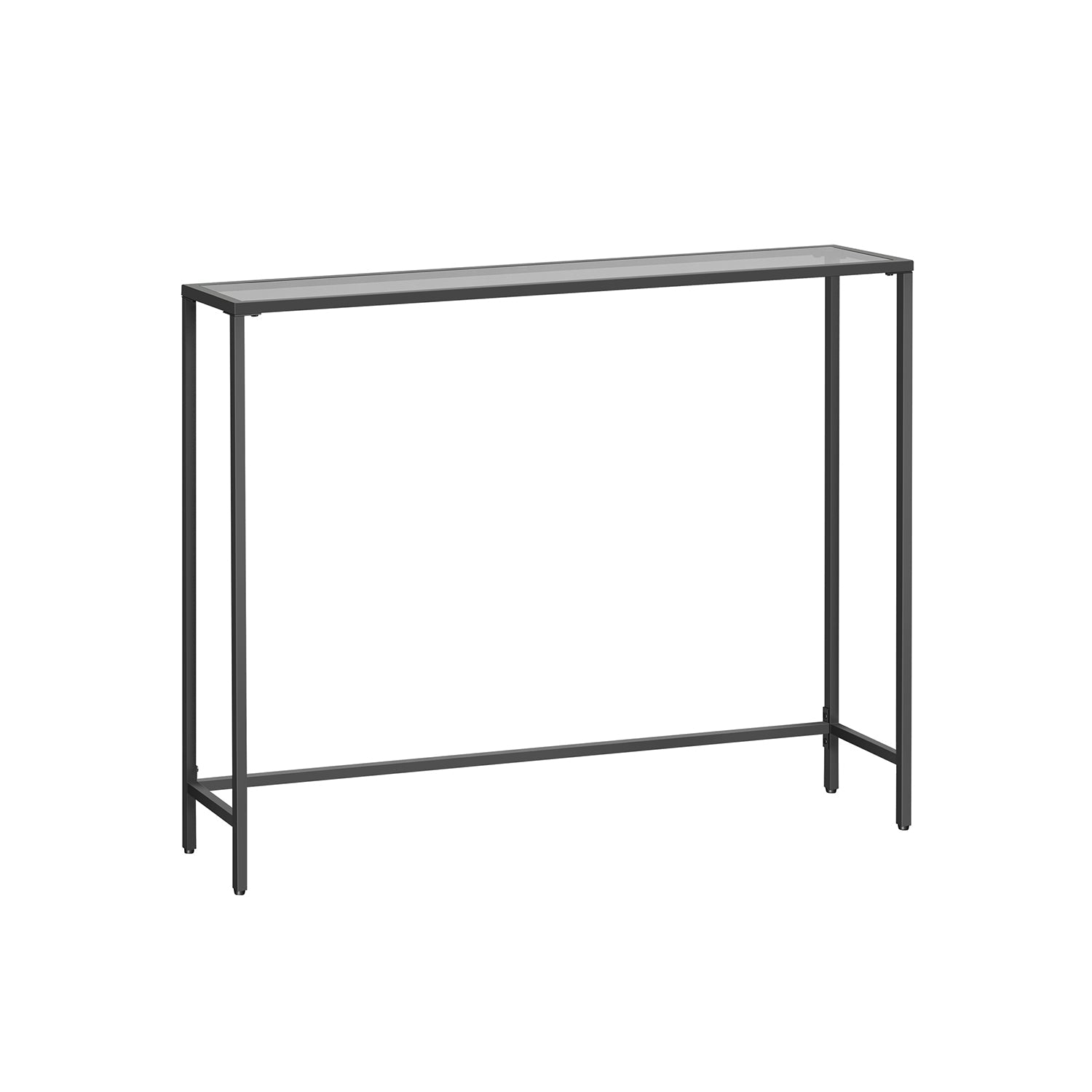 Console Table – Tempered Glass – Ink Black and Slate Grey – Modern Design with Adjustable Feet