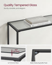 Console Table – Tempered Glass – Ink Black and Slate Grey – Modern Design with Adjustable Feet