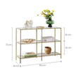 3-Tier Tempered Glass Sofa Table – Tempered Glass – Gold – Modern Storage Shelf, Easy Assembly