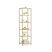 Glass Shelf Bookcase – Tempered Glass – Clear – 5-Tier Design for Versatile Storage