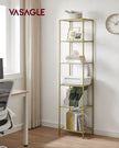 Glass Shelf Bookcase – Tempered Glass – Clear – 5-Tier Design for Versatile Storage