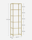 Glass Shelf Bookcase – Tempered Glass – Clear – 5-Tier Design for Versatile Storage