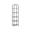 5-Tier Tempered Glass Shelving Unit – Steel – Ink Black and Slate Grey – Arched Design