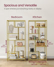 Tall Bookcase – Tempered Glass – Clear – 6-Tier Design for Versatile Display and Storage