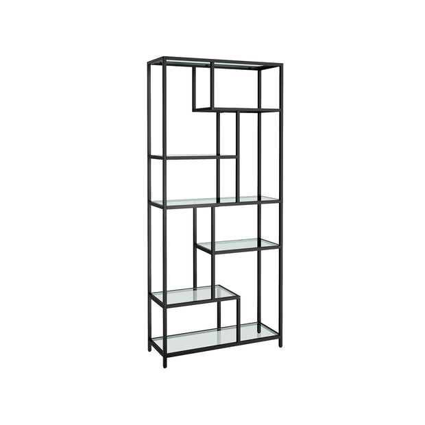 Tall Bookcase – Tempered Glass – Clear – 6 Tiers, Multi-Purpose Display and Plant Stand