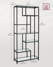 Tall Bookcase – Tempered Glass – Clear – 6 Tiers, Multi-Purpose Display and Plant Stand