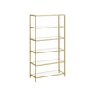 6-Tier Shelf – Tempered Glass – Metallic Gold – Versatile Storage for Home and Office