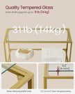 6-Tier Shelf – Tempered Glass – Metallic Gold – Versatile Storage for Home and Office