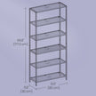 Tall Bookcase – Tempered Glass – Gold – 6-Tier Shelving Unit for Living Room and Study