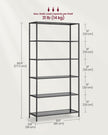 6-Tier Storage Rack – Tempered Glass – Clear – Easy Assembly