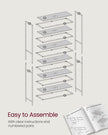 6-Tier Storage Rack – Tempered Glass – Clear – Easy Assembly