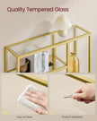 4-Tier Freestanding Bookcase – Metal and Wood – Transparent and Pale Gold – Versatile Storage Solution