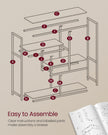4-Tier Freestanding Bookcase – Metal and Wood – Transparent and Pale Gold – Versatile Storage Solution