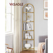 Corner Shelf Unit – Glass – Golden – 5-Tier Free Standing Storage Tower