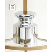 Corner Shelf Unit – Glass – Golden – 5-Tier Free Standing Storage Tower