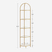 Corner Shelf Unit – Glass – Golden – 5-Tier Free Standing Storage Tower