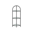 Corner Shelf Stand – Tempered Glass – Classic Black – 3-Tier Design with Metal Frame