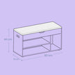 Storage Bench – Wood – White – Padded Seat with Hidden Chest and 2 Shelves, Supports 150 kg