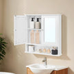 Bathroom Cabinet – Engineered Wood – Dove Gray – Wall-Mounted with 2 Mirrored Doors and Adjustable Shelf