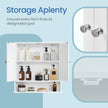 Bathroom Cabinet – Engineered Wood – Dove Gray – Wall-Mounted with 2 Mirrored Doors and Adjustable Shelf