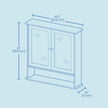 Bathroom Cabinet – Engineered Wood – Dove Gray – Wall-Mounted with 2 Mirrored Doors and Adjustable Shelf