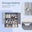 Bathroom Cabinet – Engineered Wood – Dove Gray – Wall-Mounted with 2 Mirrored Doors and Adjustable Shelf