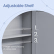 Bathroom Cabinet – Engineered Wood – Dove Gray – Wall-Mounted with 2 Mirrored Doors and Adjustable Shelf